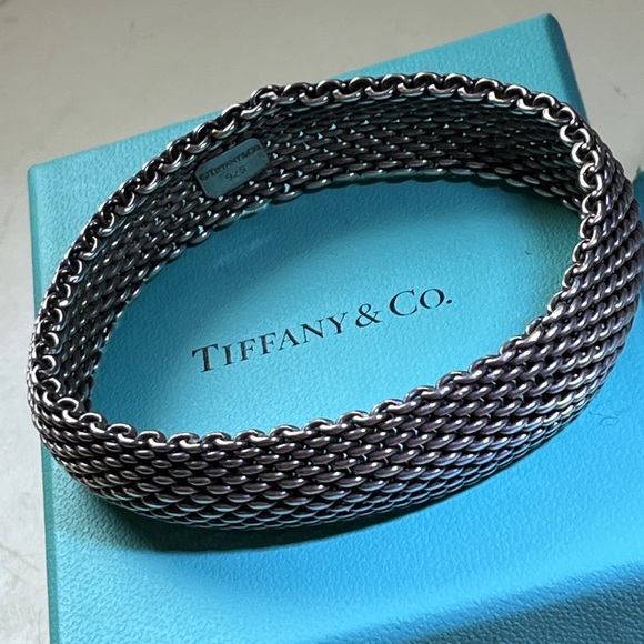 Tiffany & Co. Silver Mesh Bracelet and Ring set - Picture 9 of 15